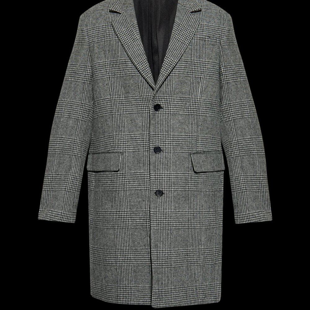 Allsaints Whitlock Wool-Blend Coat Mens 40 Gray